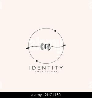 EA Handwriting logo vector art de la signature initiale, mariage, mode, jowerly, boutique,floral et botanique avec modèle créatif pour n'importe quelle entreprise Illustration de Vecteur