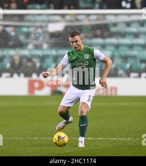 Easter Road Stadium, Edinburgh.Scotland UK.22nd Déc 21 match Hibernian contre Aberdeen Cinch Premiership.Ryan Porteous (#5) de Hibernian FC Credit: eric mccowat/Alay Live News Banque D'Images