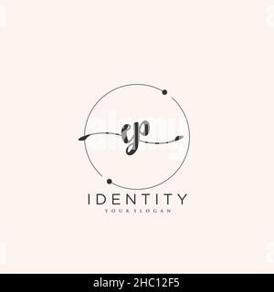 EP Handwriting logo vector art de la signature initiale, mariage, mode, bijoux, boutique,floral et botanique avec modèle créatif pour n'importe quelle entreprise Illustration de Vecteur