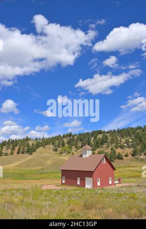 Paysages pittoresques autour du monument national Florissant Fossil Beds, Florissant CO Banque D'Images