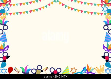 décoration d'arrière-plan de purim day avec espace de copie. cadre purim day. illustration de conception vectorielle Illustration de Vecteur