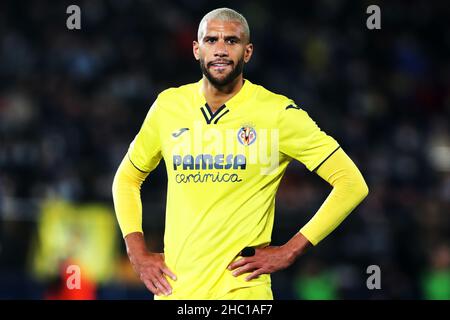 23th novembre 2021 ; Estadio la Ceramica, Vila Real, Espagne ; Ligue des champions de l'UEFA,Villarreal CF Manchester United; Etienne Capoue de Villarreal CF Banque D'Images