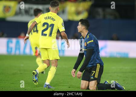 23th novembre 2021 ; Estadio la Ceramica, Vila Real, Espagne ; Ligue des champions de l'UEFA,Villarreal CF Manchester United; Cristiano Ronaldo de Manchester Uni Banque D'Images