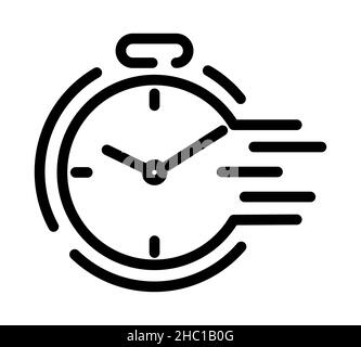 Icône heure. Pictogramme de l'horloge. Symbole plat pour la bande. Trait. Isolé sur fond blanc. Vecteur eps10 Banque D'Images