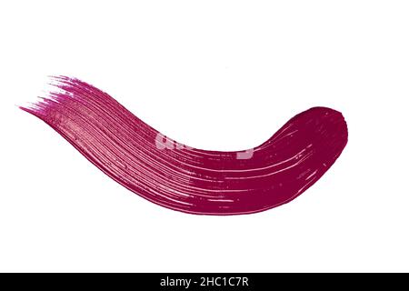 Pinceau rouge à lèvres ou peinture sur fond blanc vide.Cosmétiques ou colorants acryliques pour la décoration et le design.Photo de haute qualité Banque D'Images