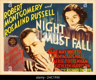 ROBERT MONTGOMERY et ROSALIND RUSSELL in NIGHT MUST FALL (1937), dirigé par RICHARD THORPE.Crédit: M.G.M./ Album Banque D'Images