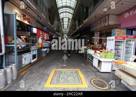 Marché de Mangwon à Séoul. Banque D'Images