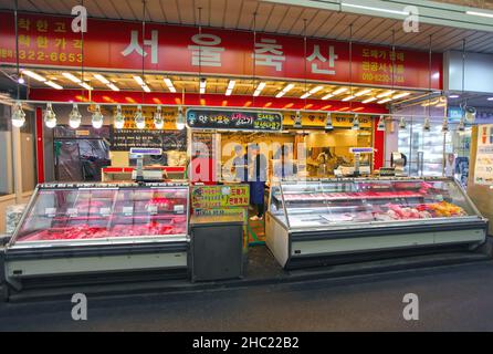 Marché de Mangwon à Séoul. Banque D'Images