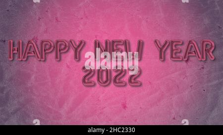 Illustration texte des ballons de la bonne année 2022. Banque D'Images