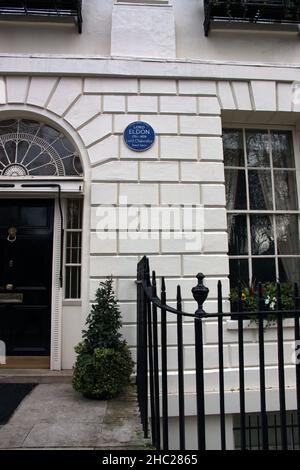 Lord Eldon Blue plaque 6 Bedford Square, Londres, Royaume-Uni. Banque D'Images