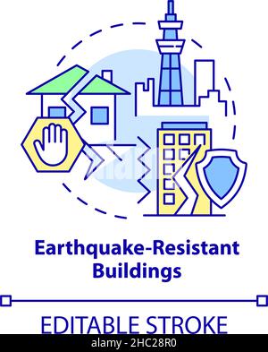 Icône concept bâtiments résistants aux tremblements de terre Illustration de Vecteur