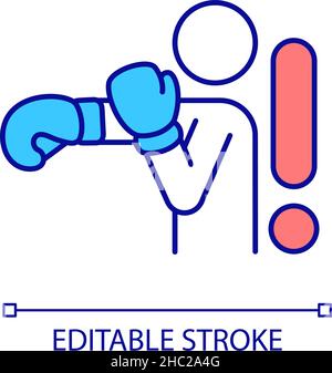 Icône de couleur RVB des blessures de boxe Illustration de Vecteur