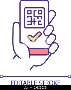 Vérification du code QR icône de couleur RVB Illustration de Vecteur