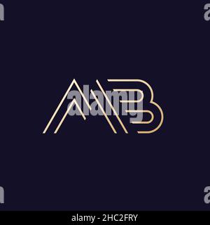 Logo MB lettres, motif monogramme de ligne Illustration de Vecteur