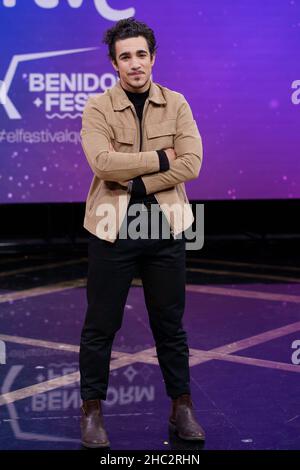 Madrid, Espagne.23rd décembre 2021.Gonzalo Hermida assiste à la présentation de Benidorm Fest et Eurovision 2022 dans les studios RTVE de Pozuelo de Alarcon.Crédit : SOPA Images Limited/Alamy Live News Banque D'Images