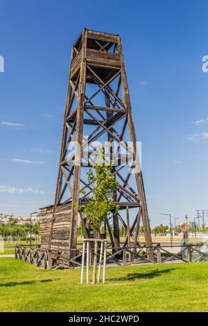 Le premier puits de pétrole foré industriellement au monde à partir de 1846, situé à Bakou, en Azerbaïdjan Banque D'Images