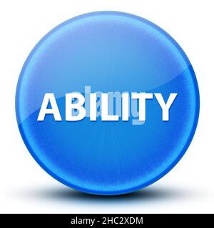 Capacité globe oculaire brillant élégant bouton rond bleu illustration abstraite Banque D'Images