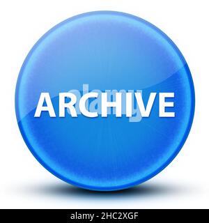 Archive globe oculaire brillant élégant bleu bouton rond résumé illustration Banque D'Images