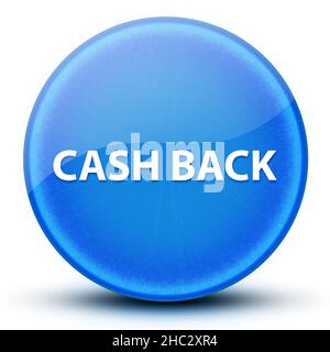 Cash Back œil brillant élégant bleu bouton rond illustration abstraite Banque D'Images