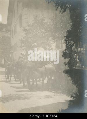 Photographie antique C1900, double exposition.SOURCE : TIRAGE PHOTOGRAPHIQUE ORIGINAL Banque D'Images