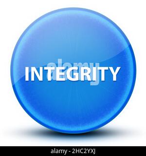 Intégrité globe oculaire brillant élégant bouton rond bleu illustration abstraite Banque D'Images