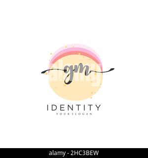 Logo GM Handwriting vector art de la signature initiale, mariage, mode, joaillerie, boutique,floral et botanique avec modèle créatif pour n'importe quelle entreprise Illustration de Vecteur