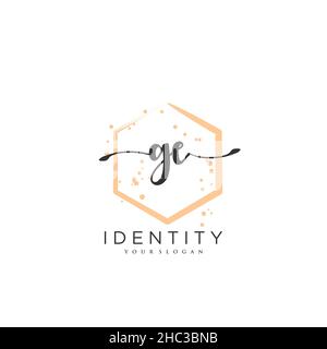 GE Handwriting logo vecteur art de la signature initiale, mariage, mode, jowerly, boutique,floral et botanique avec modèle créatif pour n'importe quelle entreprise Illustration de Vecteur