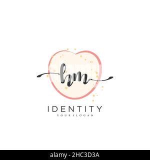 HM Handwriting logo vector art de la signature initiale, mariage, mode, bijoux, boutique,floral et botanique avec modèle créatif pour n'importe quelle entreprise Illustration de Vecteur