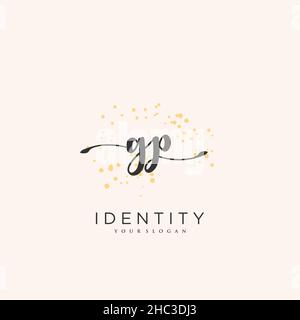 GP logo écriture manuscrite art vectoriel de la signature initiale, mariage, mode, bijoux, boutique,floral et botanique avec modèle créatif pour n'importe quelle entreprise Illustration de Vecteur