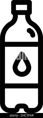 Icône de contour de bouteille d'eau en plastique.Eau de source propre ou purifiée.Illustration vectorielle style de conception simple pour Web, mobile et infographics isolé o Illustration de Vecteur