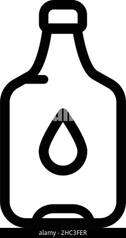Icône de contour de bouteille d'eau en plastique.Eau de source propre ou purifiée.Illustration vectorielle style de conception simple pour Web, mobile et infographics isolé o Illustration de Vecteur