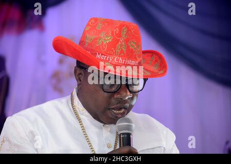 Le Bureau d'Aare Onakankanfo de Yoruba Land, IBA Gani Adams, organise jeudi la Noël 2021 à Oko-Oba, Lagos, Nigeria.Credit: Adekunle Ajayi/Alay Live News Banque D'Images
