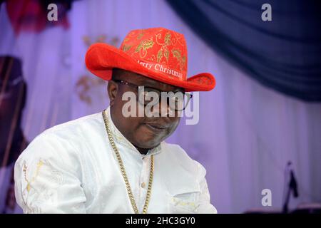 Le Bureau d'Aare Onakankanfo de Yoruba Land, IBA Gani Adams, organise jeudi la Noël 2021 à Oko-Oba, Lagos, Nigeria.Credit: Adekunle Ajayi/Alay Live News Banque D'Images