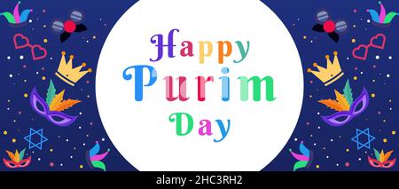 arrière-plan happy purim day vector design.Fête de Purim Illustration de Vecteur