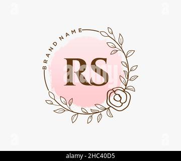 Logo RS féminin.Utilisable pour les logos nature, salon, Spa, cosmétique et Beauté.Elément de modèle de logo Flat Vector. Illustration de Vecteur