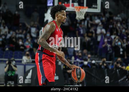 Will Clyburn de CSKA Moscou lors du match de basket-ball EuroLeague de Turkish Airlines entre Real Madrid et CSKA Moscou le 23 décembre 2021 au Centre Wizink de Madrid, Espagne - photo: IrH/DPPI/LiveMedia Banque D'Images