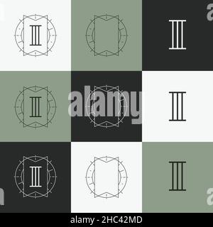 Ensemble de logos avec cadre à lettres Art déco Illustration de Vecteur