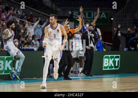 Madrid, Madrid, Espagne.23rd décembre 2021.Rudy FernÃndez lors de la victoire du Real Madrid sur CSKA Moscou (71 - 65) dans Turkish Airlines EuroLeague saison régulière (Round 17) célébré à Madrid (Espagne) au Centre Wizink.Décembre 23rd 2021.(Credit image: © Juan Carlos García Mate/Pacific Press via ZUMA Press Wire) Banque D'Images