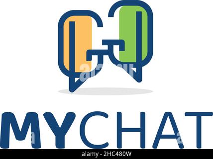 Design moderne et coloré DU LOGO DE COMMUNICATION MY CHAT Illustration de Vecteur