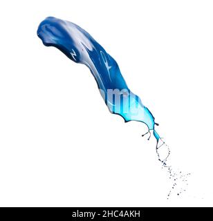 Peinture bleu marine isolée sur fond blanc avec espace de copie pour publicité, texte, design Banque D'Images