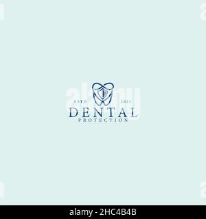 Design moderne PROTECTION DENTAIRE logo santé Illustration de Vecteur
