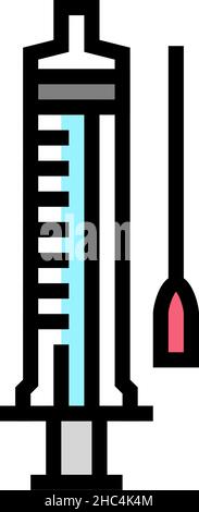 illustration vectorielle de l'icône de couleur médicale de la seringue Illustration de Vecteur