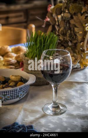 Table orthodoxe traditionnelle de la veille de Noël Banque D'Images