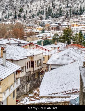 En hiver, la Grèce Kastoria Banque D'Images