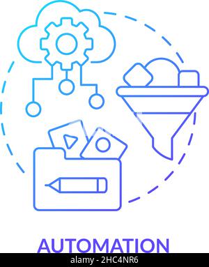 Icône de concept de gradient bleu d'automatisation Illustration de Vecteur