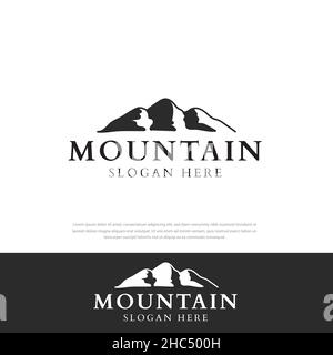 Mountain Peak paysage vector logo design, Voyage, modèle de conception, symbole .icon Illustration de Vecteur