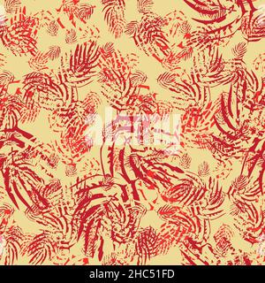 paume rouge vieilli avec motif vectoriel sans couture Illustration de Vecteur