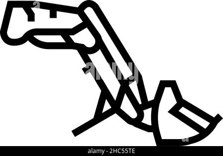 illustration vectorielle de l'icône de la ligne d'outils de l'exploitation du chargeur frontal Illustration de Vecteur