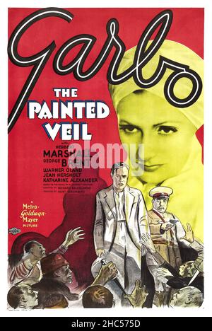 L'affiche du film Veil peint avec Greta Garbo Banque D'Images