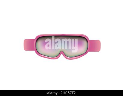 Lunettes de ski roses. Vue de face. Vector Illustration de Vecteur